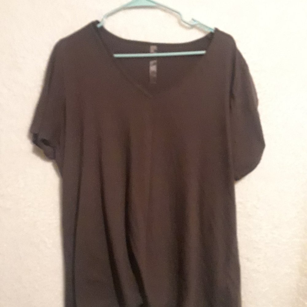 Evans solid brown blouse Size 18